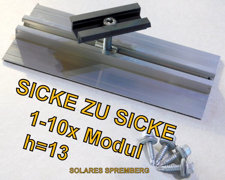 Sicke zu Sicke vertikal / hochkant / H=13mm