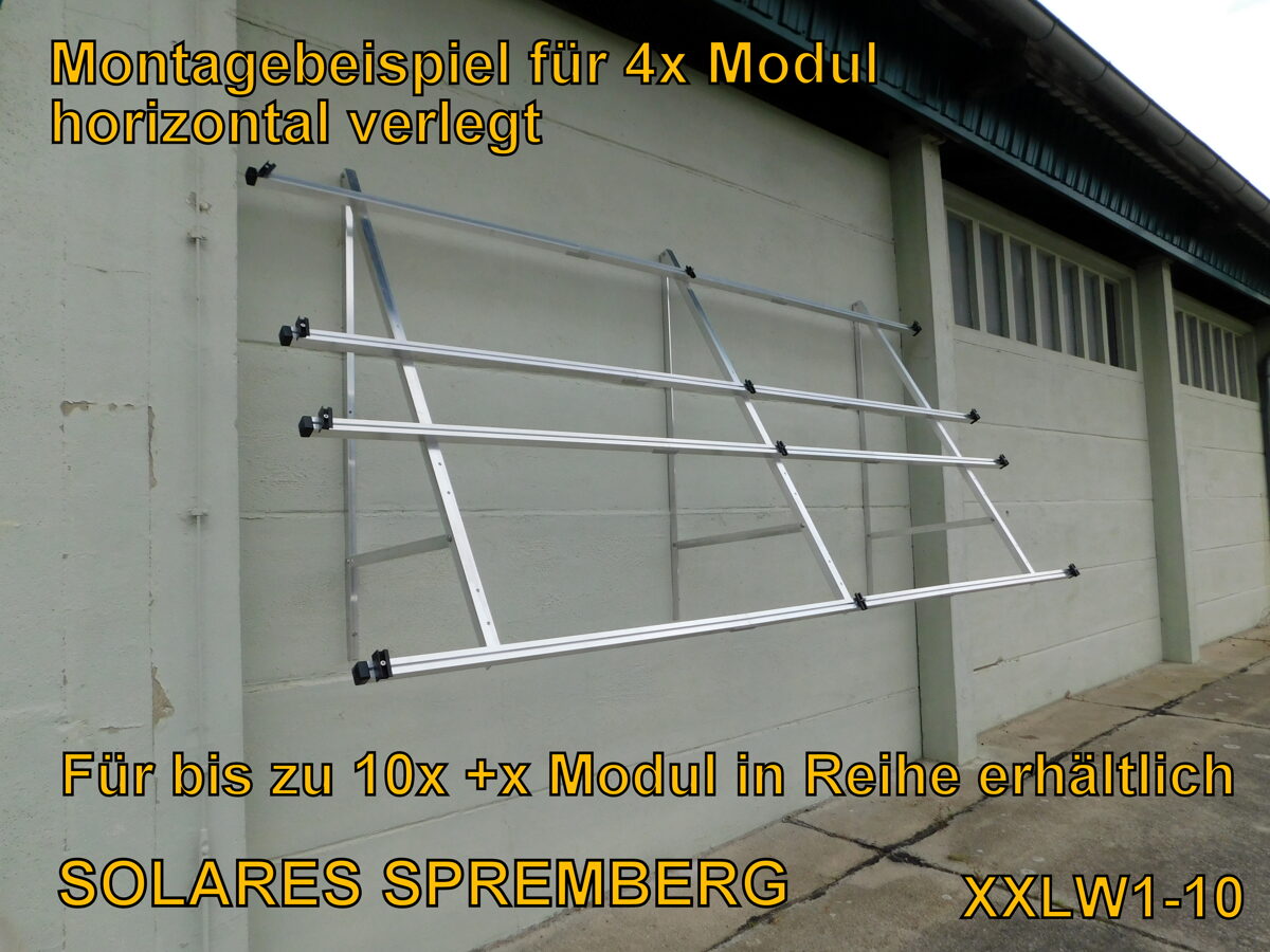 Komplettlösung Fassade XXLW 1-10+x Module in Reihe flexibel / doppelt horizontal / hochfest /  made in germany