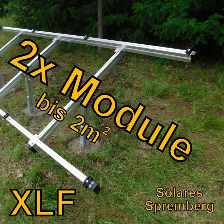 Komplettlösung Freilandanlage Flamingo XLF/2//20-45 Grad für weichen Untergrund für 2x Module vertikal / hochkant verlegt