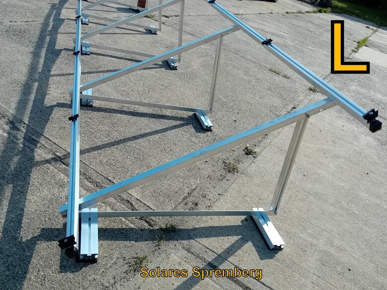 Komplettlösung Aufständerung XL Für 1-10 Module Vertikal Flachdach Kiesdach
