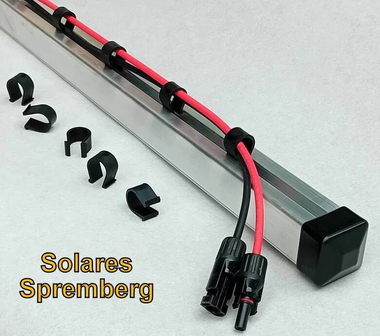 1-100x Kabelclip Alpha / Profilnutschelle / Kabelschelle / Clip / Nut 8 / Nut 10 / schwarz / UV-beständig / Alternative Kabelbinder / passend Montageprofil L1-L10