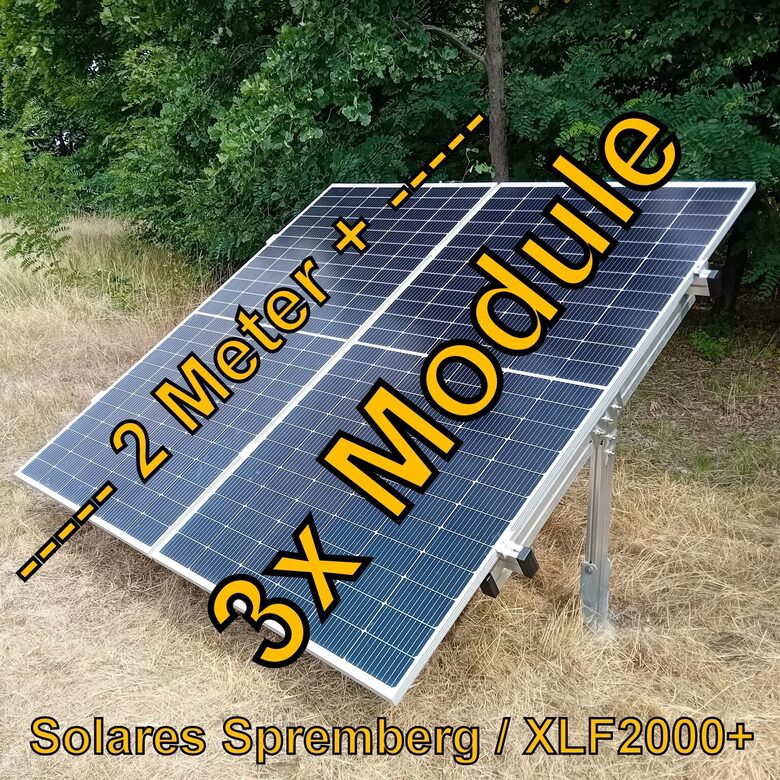 Komplettlösung Freilandanlage XLF2000+/3//20-30 Grad für weichen Untergrund für 3x Module vertikal / hochkant verlegt
