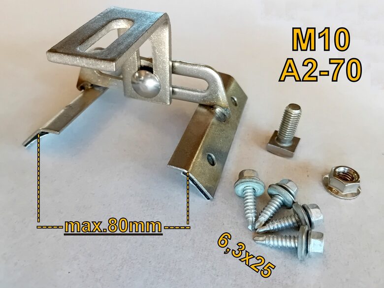  1-10x Trapezblechschuh Dachhaken für Trapezblechdach Trapezhalter Edelstahl hochfest & flexibel 