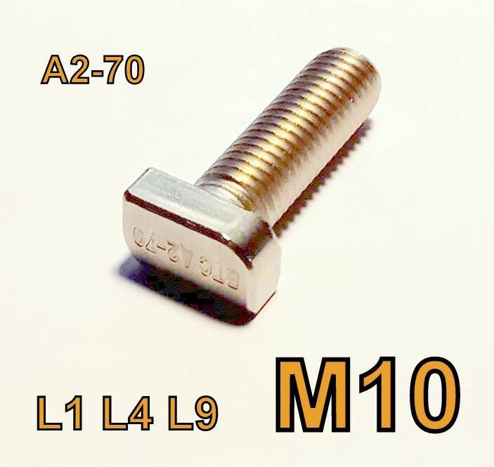 1-100x Hammerkopfschraube M10x32,5 A2 Edelstahl L1 L4 L9