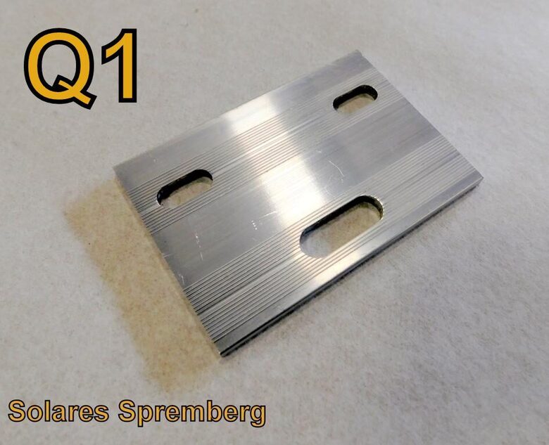 1-100x Kreuzverbinder Q1 geriffelt Platte Aluminium 70x100x4,5mm Kreuzschienen Adapterplatte M8 M10 L1-L9