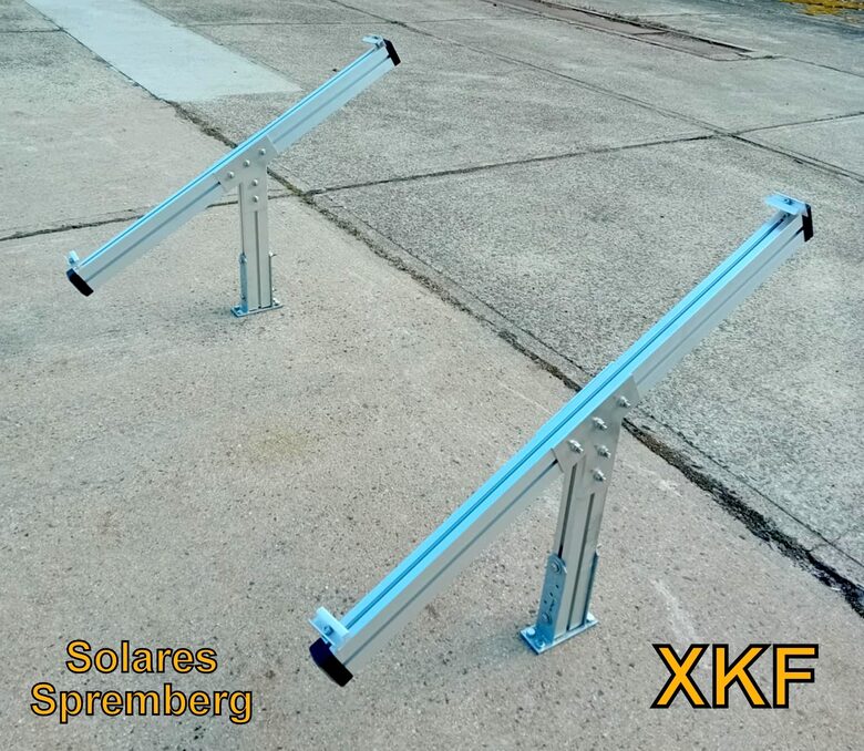 Komplettlösung Freilandanlage XKF/1//20-45 Grad für weichen u. festen Untergrund für 1x Modul horizontal / quer verlegt / zur Klemmung auf der langen Modulseite