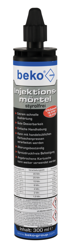 beko / Injektionsmörtel - Styrolfrei, inkl. 1 Zwangsmischer / 280ml
