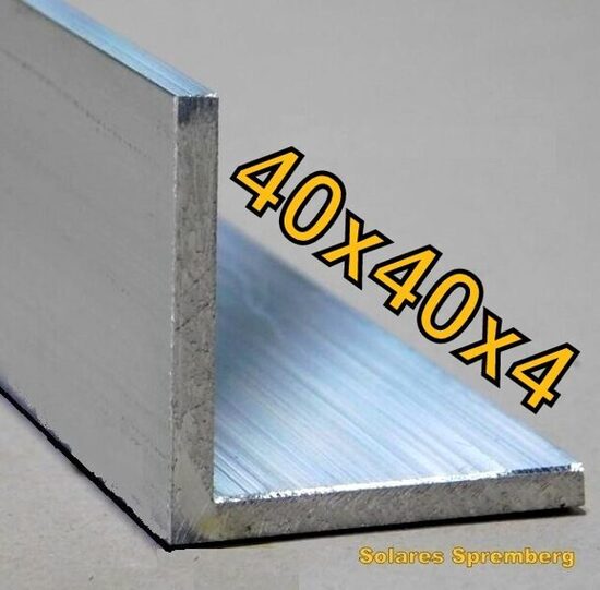 1x 10-600cm L-Profil  Winkelprofil Aluminium 40x40x4mm Montageprofil Alu blank 
