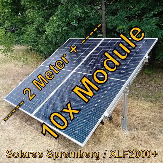 Komplettlösung Freilandanlage Flamingo XLF2000+/10//20-30 Grad für weichen Untergrund für 10x Module vertikal / hochkant verlegt