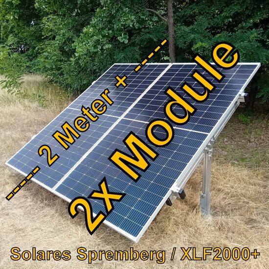 Komplettlösung Freilandanlage Flamingo XLF2000+/2//20-30 Grad für weichen Untergrund für 2x Module vertikal / hochkant verlegt