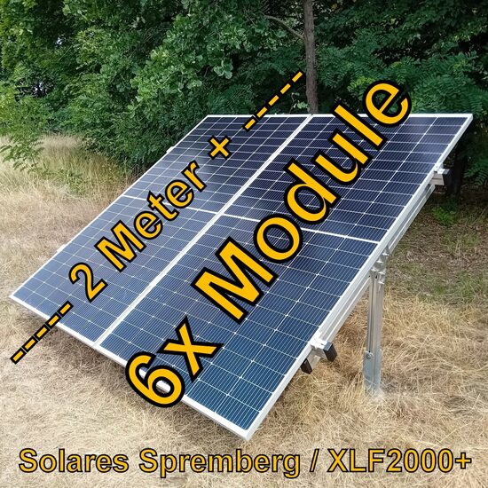 Komplettlösung Freilandanlage Flamingo XLF2000+/6//20-30 Grad für weichen Untergrund für 6x Module vertikal / hochkant verlegt