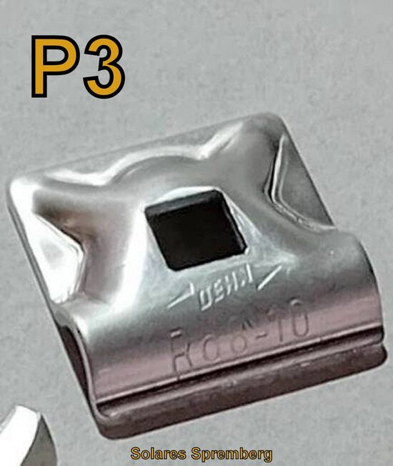 1-20x Potenzialausgleichsklemme P3 für Aluminiumdraht d=8-10 + Verschraubung für Montageschiene L1-L9 