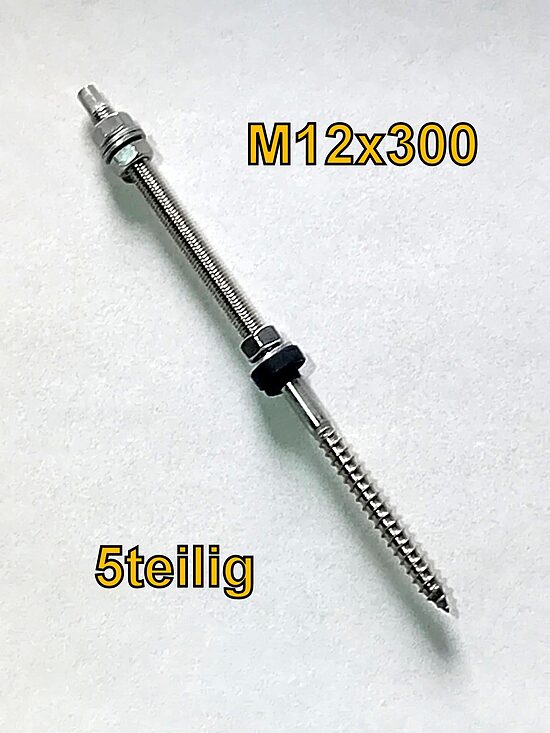 1-50x Stockschrauben M12x300 DIN 6923 Edelstahl A2  5teilig