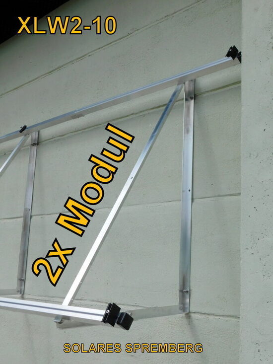 Balkonkraftwerk 880W Mini-PV Anlage / als Fassadenlösung vertikal XLF2 /JA Solar Bifazialer Glas-Glas Solarmodul(440Wx2) / Growatt 800W Mikrowechselrichter / 5M AC Kabel