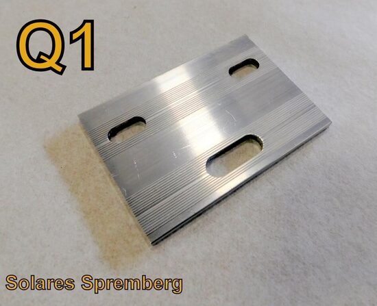 1-100x Kreuzverbinder Q1 geriffelt Platte Aluminium 70x100x4,5mm Kreuzschienen Adapterplatte M8 M10 L1-L9