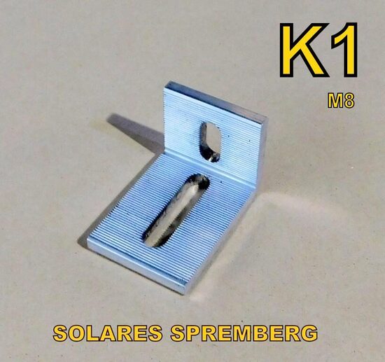 1-100x Kreuzverbandwinkel K1 M8 geriffelt 40x58x6mm massiv hochfest 90 Grad Winkel Aluminium 