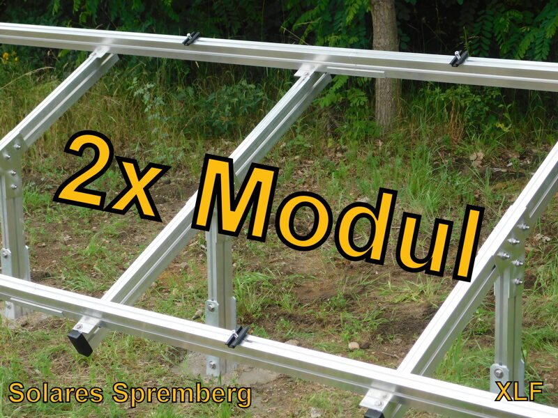 Komplettlösung Freilandanlage XLF/2//20-30 Grad für weichen Untergrund für 2x Module vertikal / hochkant verlegt