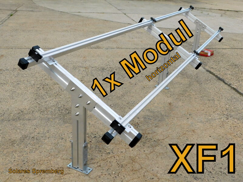 Komplettlösung Freilandanlage XF/1//20-30 Grad für weichen u. festen Untergrund für 1x Module horizontal / quer verlegt