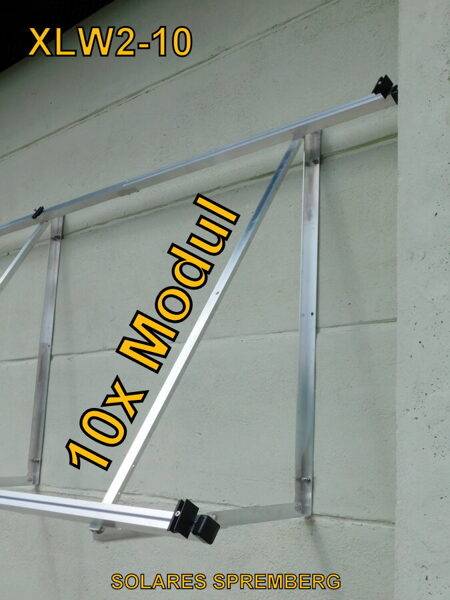 Komplettlösung Fassade für 10x Modul vertikal / hochkant XLW10 für Mauerwerk 10-35 Grad fest o. flexibel
