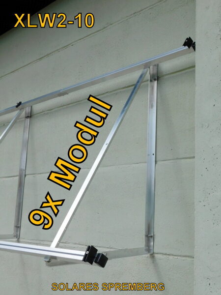 Komplettlösung Fassade für 9x Modul vertikal / hochkant XLW9 für Mauerwerk 10-35 Grad fest o. flexibel