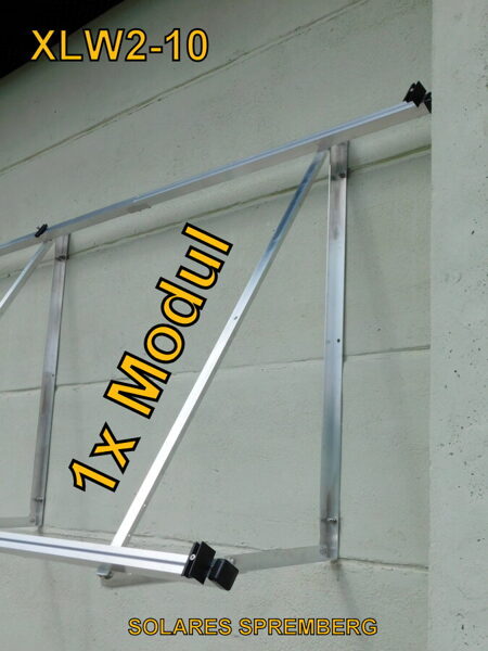 Komplettlösung Fassade für 1x Modul vertikal / hochkant XLW1 für Mauerwerk 10-35 Grad fest o. flexibel