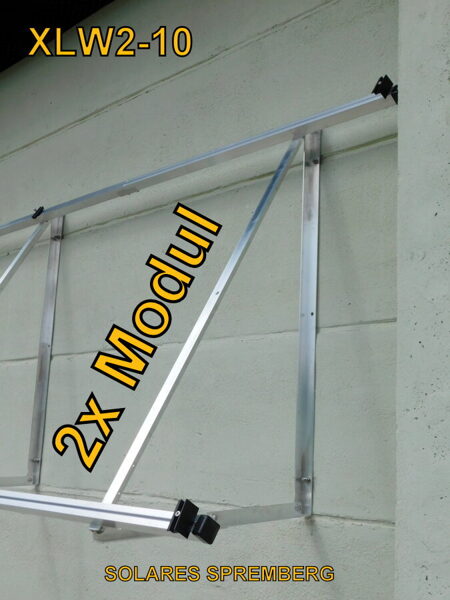 Komplettlösung Fassade für 2x Modul vertikal / hochkant XLW2 für Mauerwerk 10-35 Grad fest o. flexibel