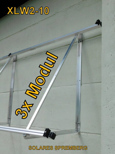 Komplettlösung Fassade für 3x Modul vertikal / hochkant XLW3 für Mauerwerk 10-30 Grad fest o. flexibel