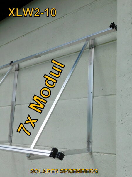 Komplettlösung Fassade für 7x Modul vertikal / hochkant XLW7 für Mauerwerk 10-35 Grad fest o. flexibel