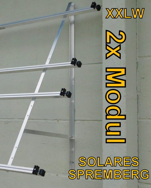 Komplettlösung Fassade für 2x Modul horizontal / quer XXLW2 für Mauerwerk 10-30 Grad fest 