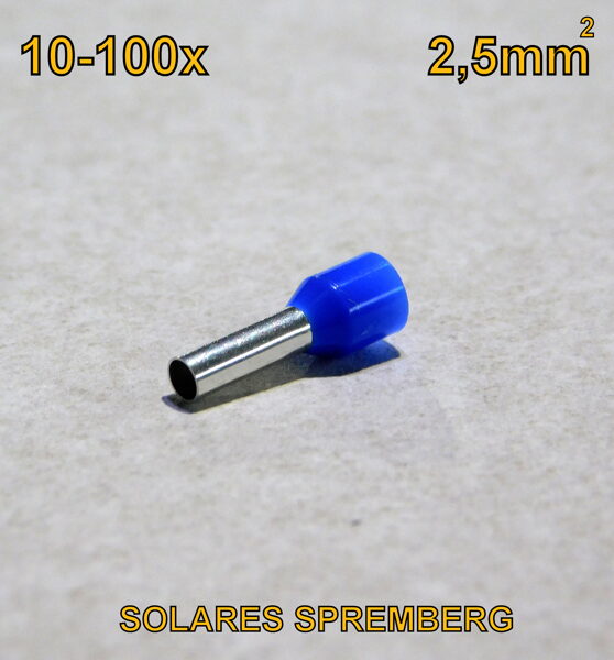 10-100 Aderendhülsen 2,5 mm² Kabelhülsen ISOLIERT einadrig blau