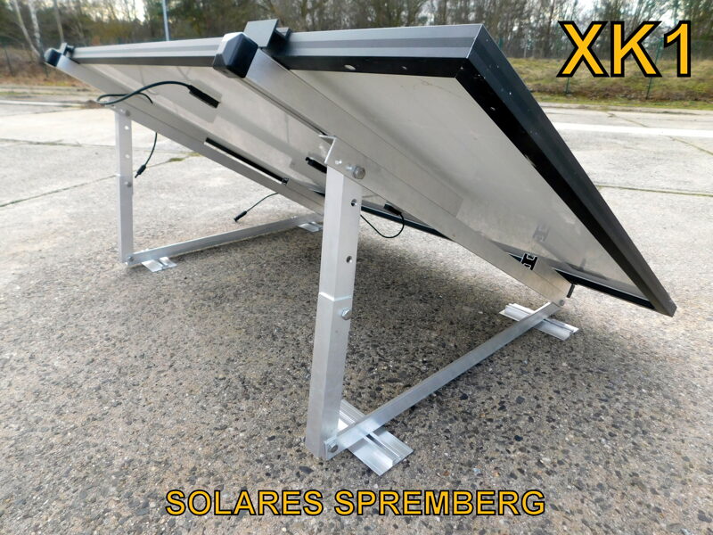 Komplettlösung Aufständerung XK1 Flachdach Trapezblechdach für 1x PV Modul quer / horizontal / zur Klemmung auf der langen Modulseite