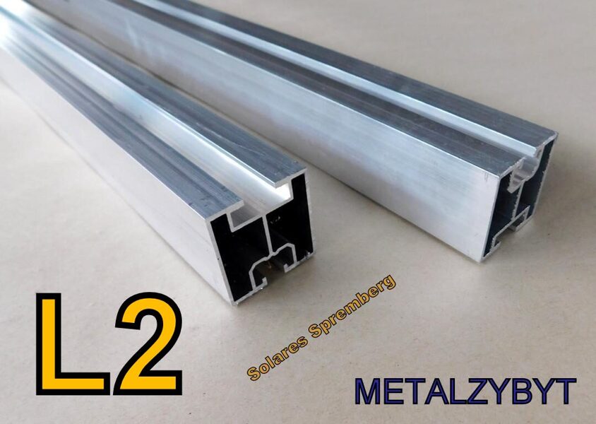 1x 10-450cm Unterkonstruktion Aluminiumprofil 40x40mm blank M8 Nut oben M10 Nut unten von METALZYBYT L2