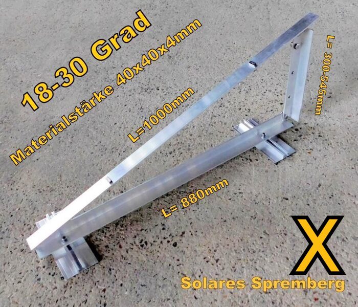 Basisdreieck X flexibel 18-30 Grad 40x40x4mm hochfest 100cm horizontal 