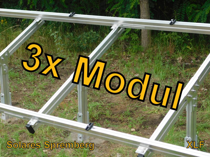 Komplettlösung Freilandanlage XLF/3//20-30 Grad für weichen Untergrund für 3x Module vertikal / hochkant verlegt