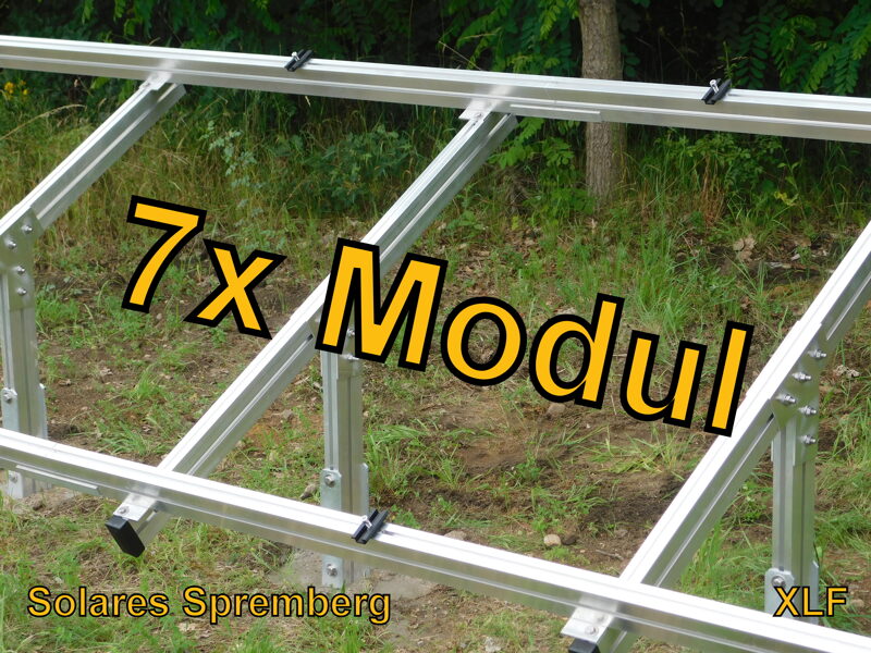 Komplettlösung Freilandanlage XLF/7//20-30 Grad für weichen Untergrund für 7x Module vertikal / hochkant verlegt