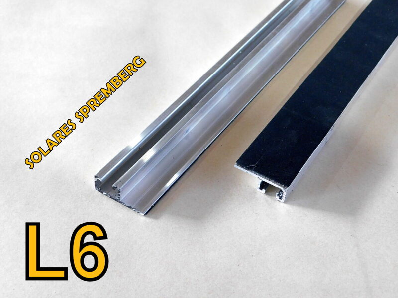 1x 10-600cm Montageschiene L6 Hochsicke Kurzschiene Trapezblechdach Aluminium blank oder beschichtet L6