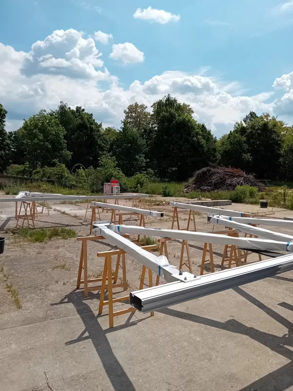 Vormontage der Ständerwerke